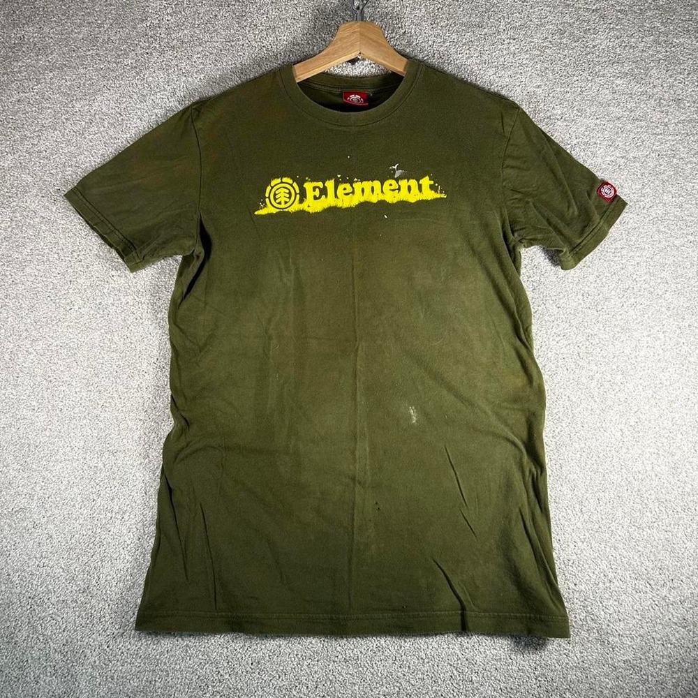 Y2K Element olive green skater distressed t-shirt Size M